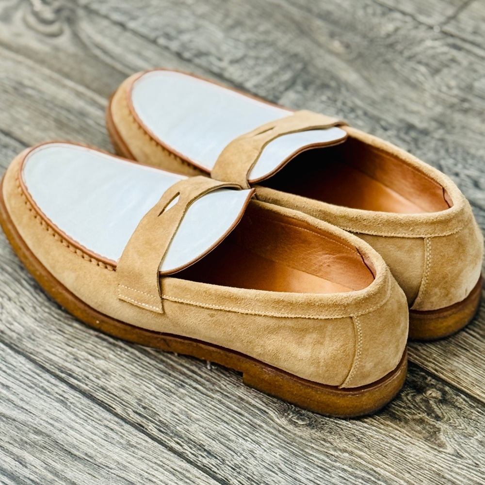 Marc Nolan Men’s Stylish Tan and White Loafers / Sneakers - Picture 5 of 10